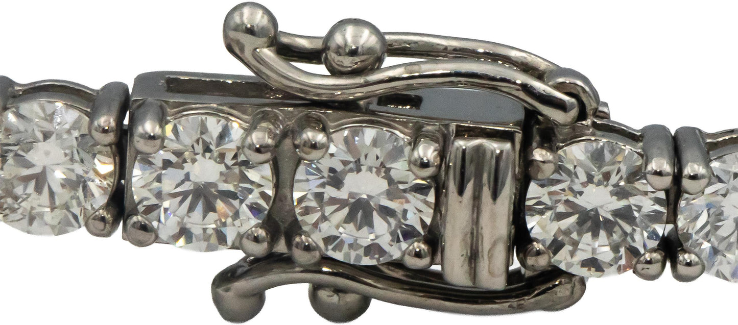 14k White Gold Round Diamond Tennis Bracelet 10.26CT