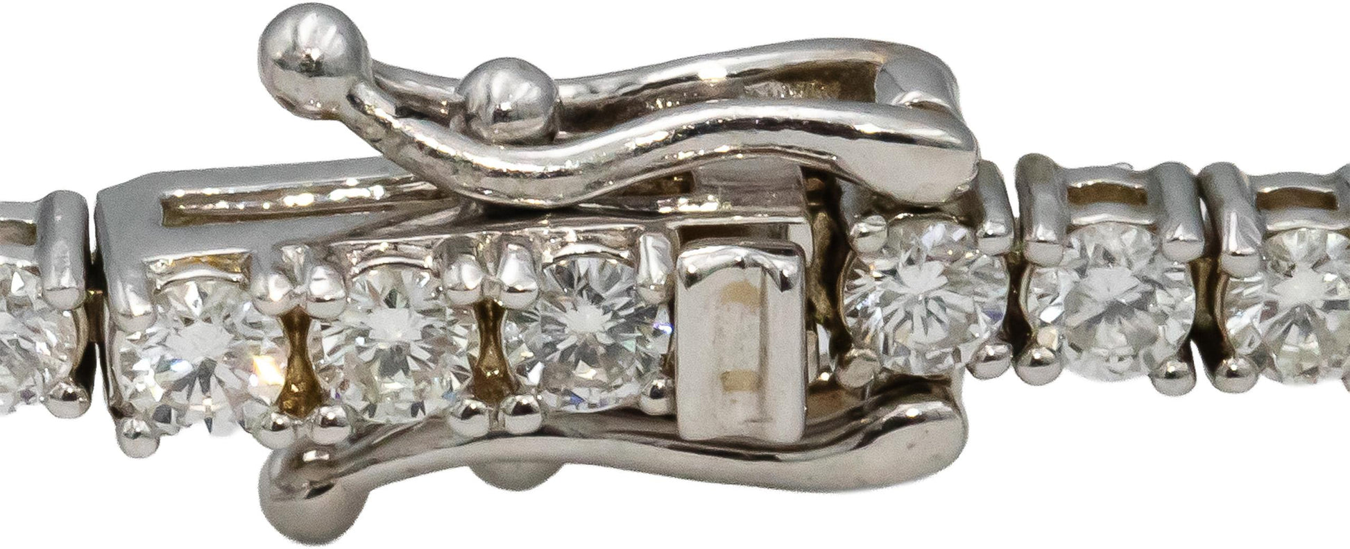 14k White Gold Round Diamond Tennis Bracelet 3.45CT