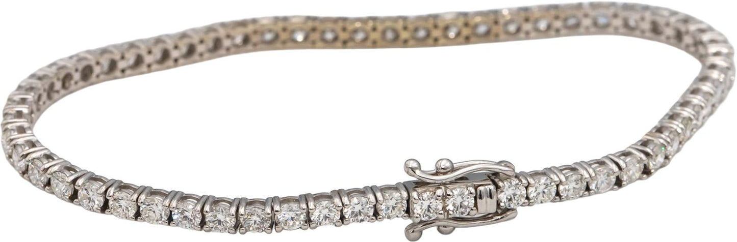 14k White Gold VS Round Diamond Tennis Bracelet 4.80CT
