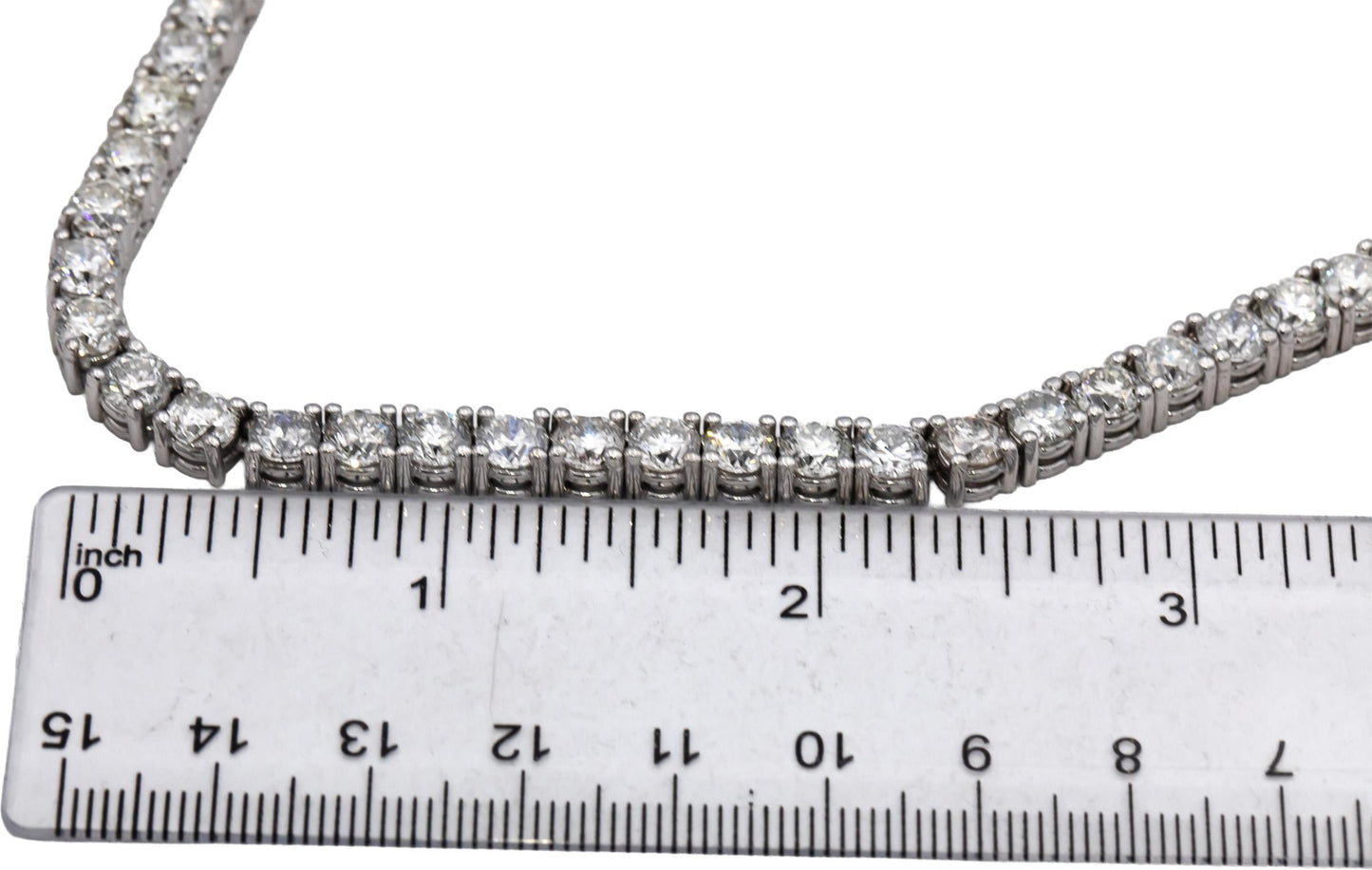 14k White Gold Round Diamond Tennis Necklace 52.95CT