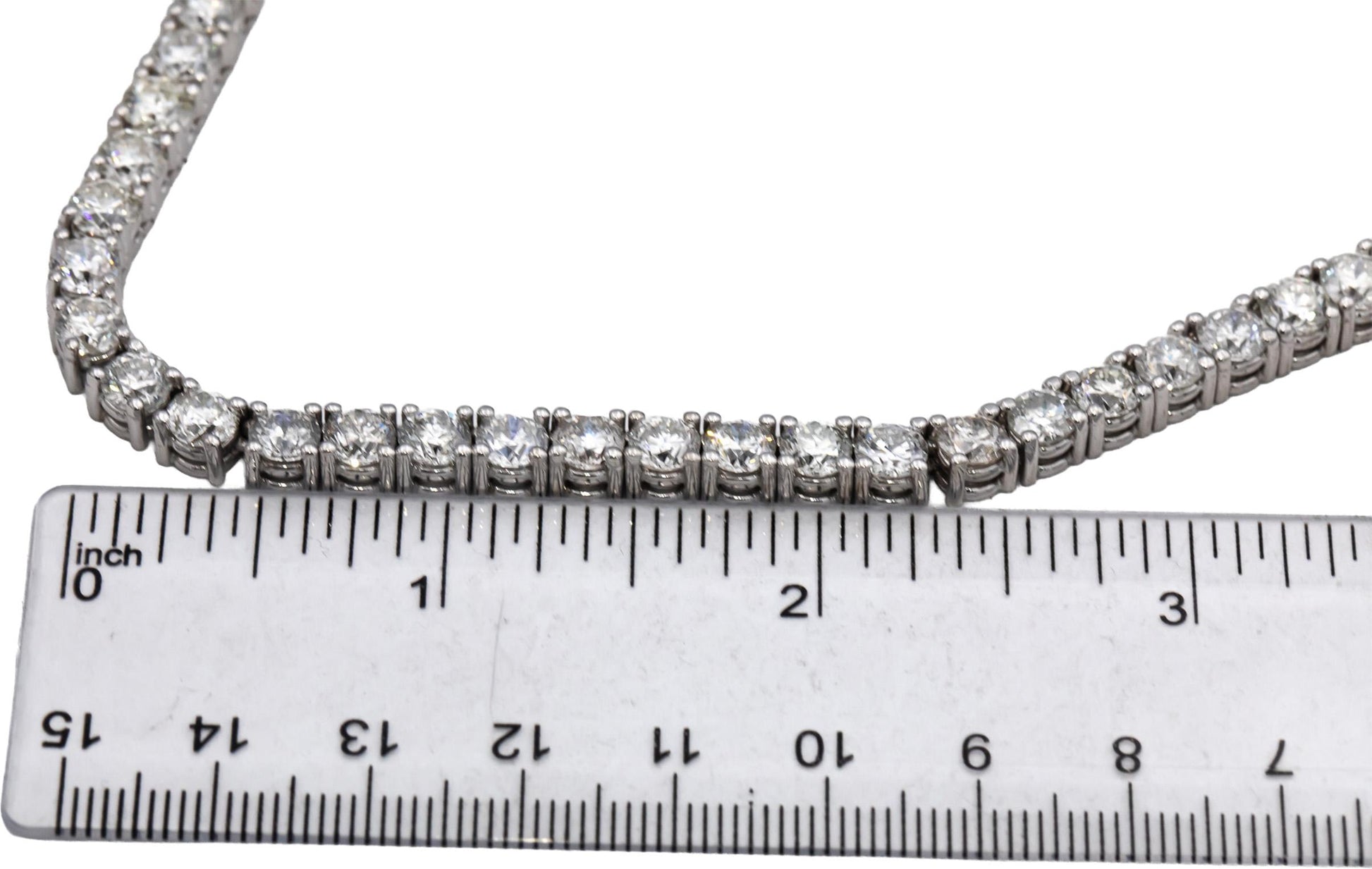 14k White Gold Round Diamond Tennis Necklace 52.95CT