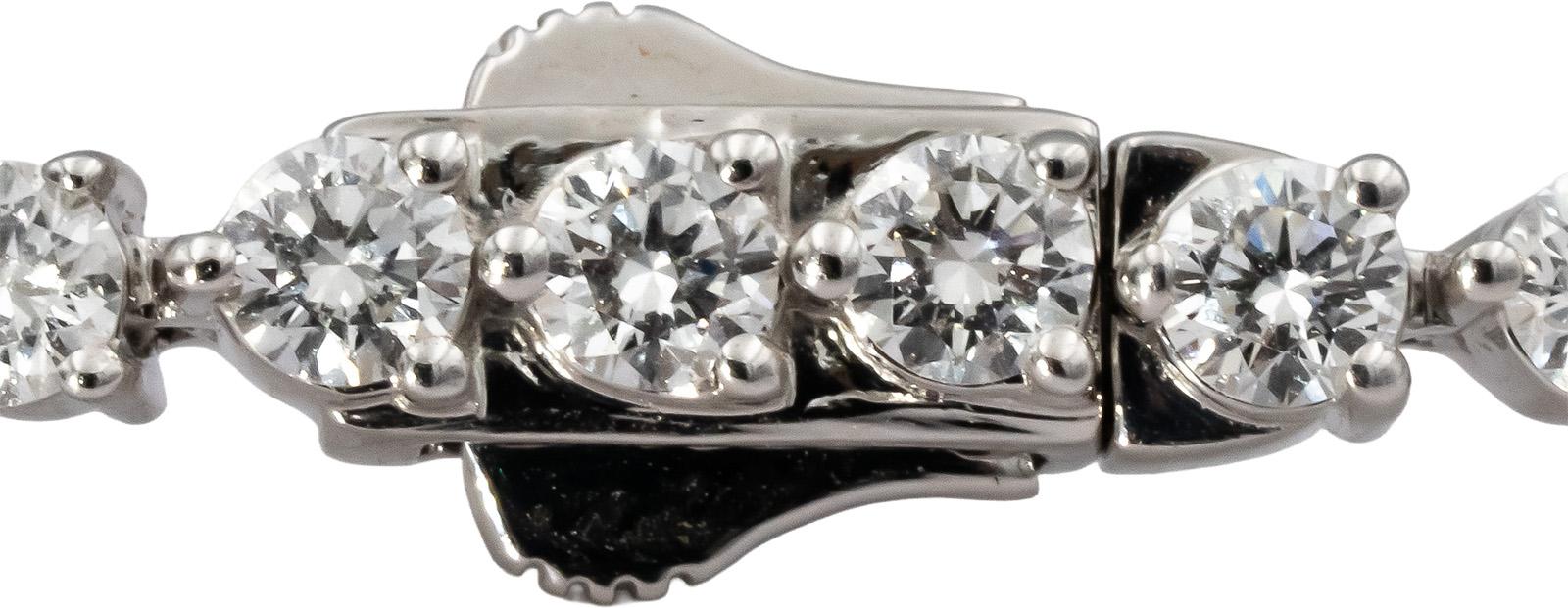 14k White Gold 5.0CT Round Cut Lab Grown Diamond Tennis Bracelet