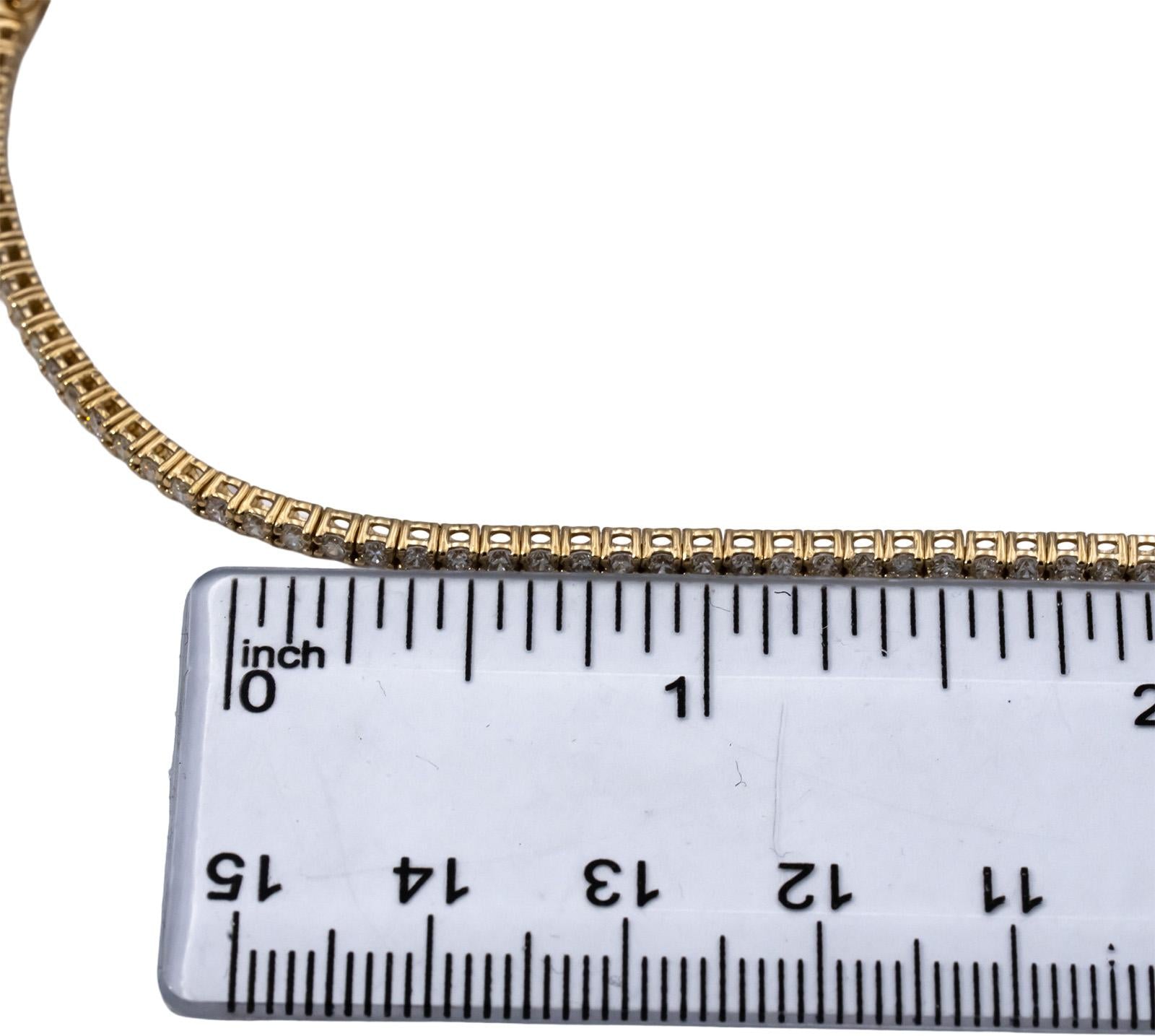 14k Yellow Gold VS Round Diamond Tennis Necklace 5.96CT