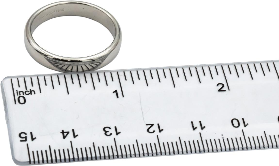 TIFFANY & CO. Platinum 4.5mm Wide Band Ring Size 10.25