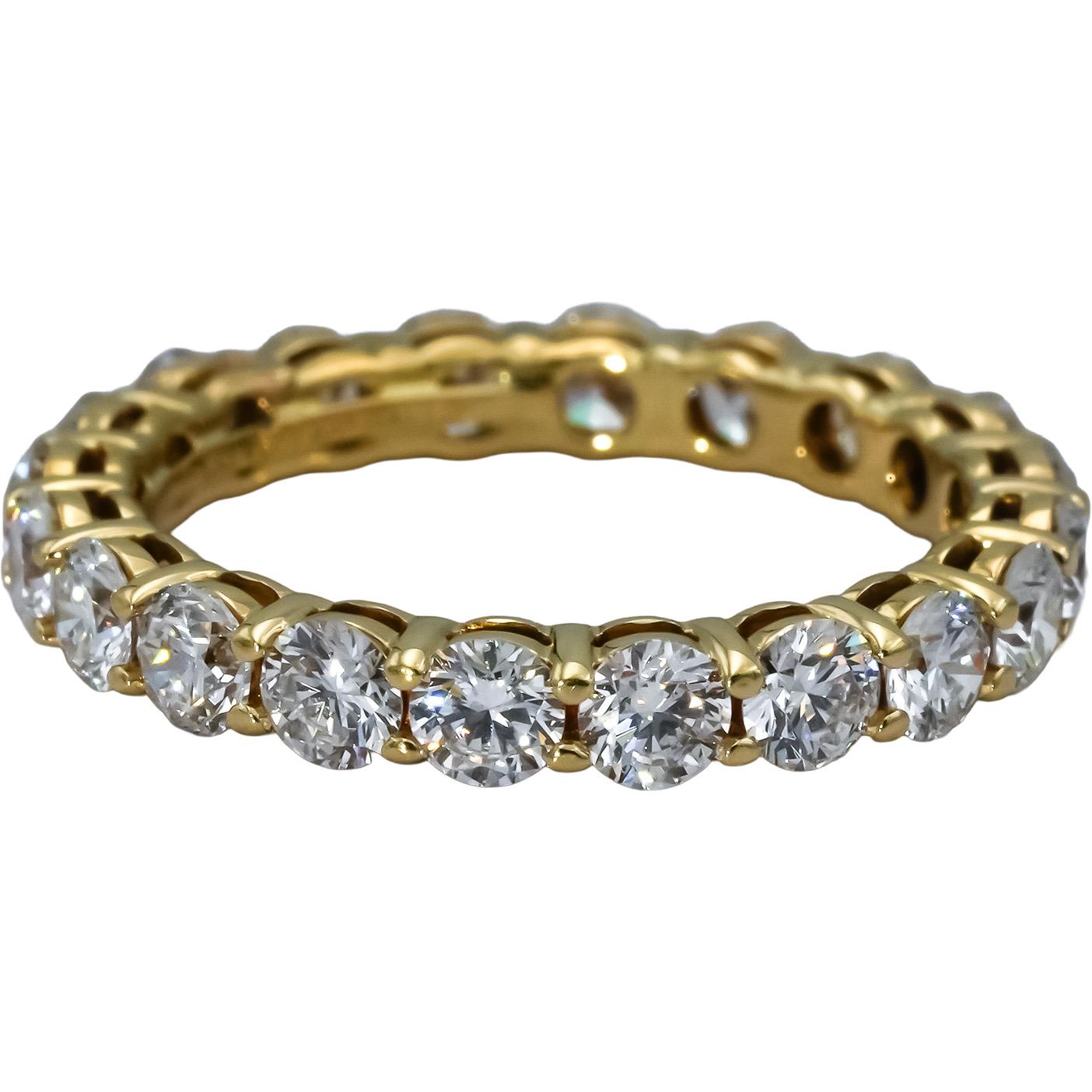 TIFFANY & CO. 18k Gold VS Diamond 3.0mm Wide Tiffany Full Circle Ring 1.60CT