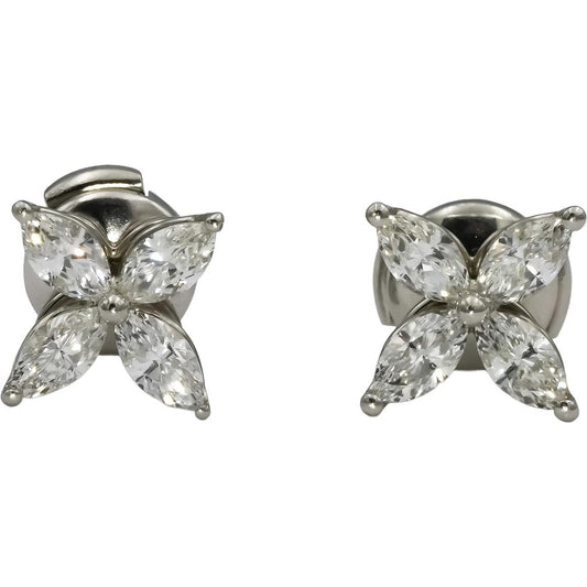 TIFFANY & CO. Victoria Marquise Diamond Platinum Large Size Stud Earrings 1.62CT