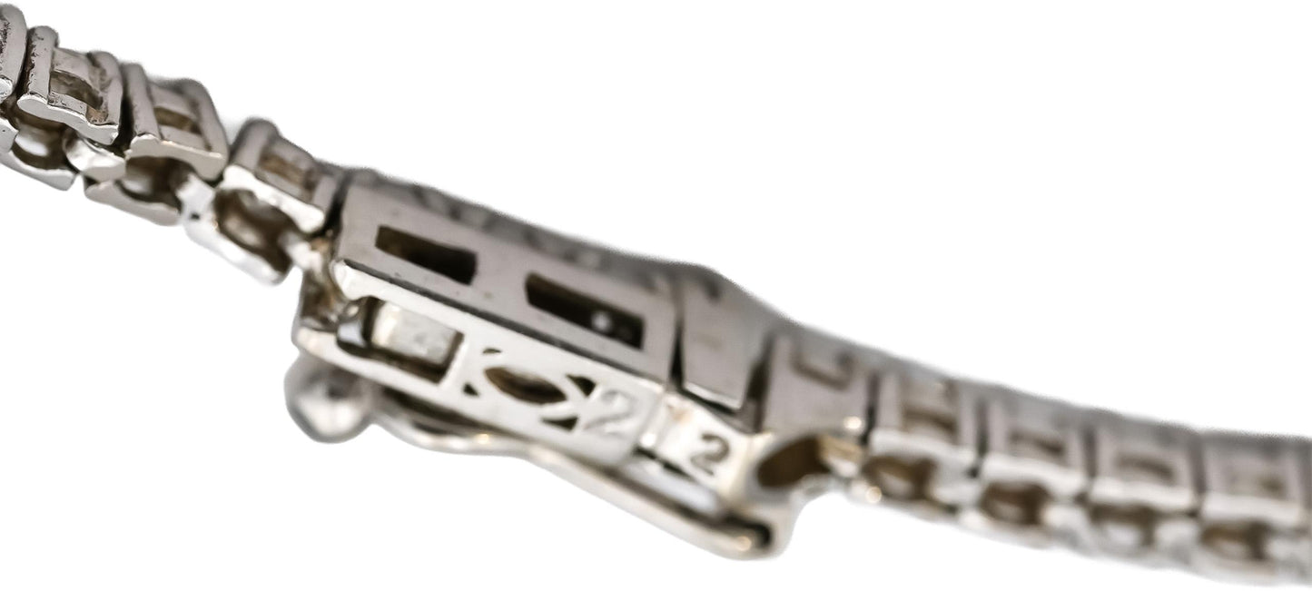 14k White Gold Round Diamond Tennis Necklace 4.53CT