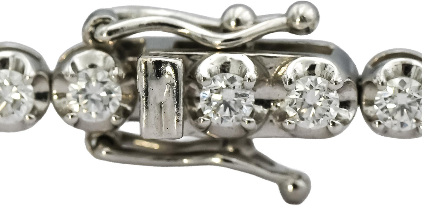 14k White Gold Round Diamond Tennis Bracelet 2.63CT