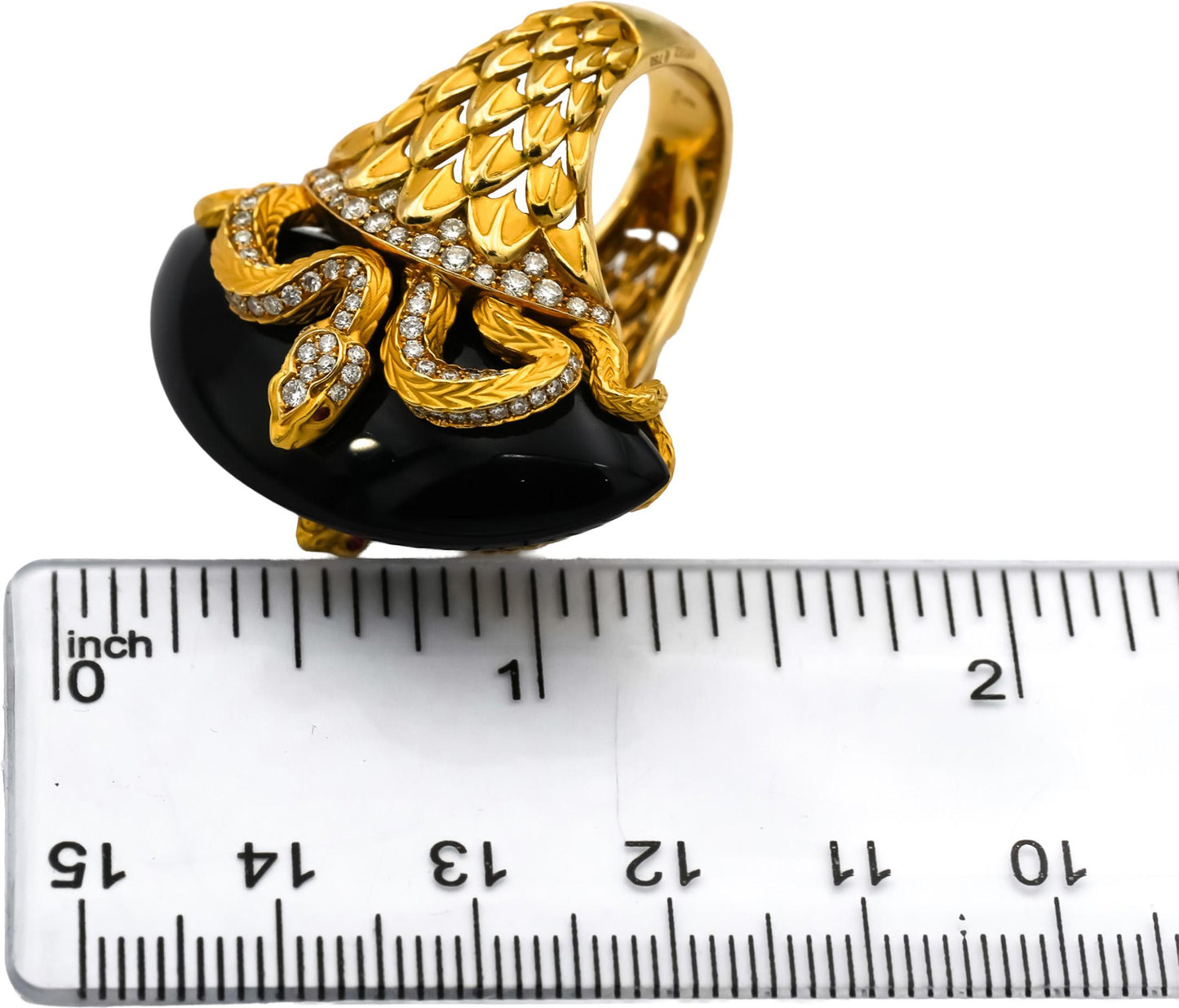 CARRERA Y CARRERA 18k Gold Diamond Sapphire Onyx Abanico Ring 37.20CT $19500