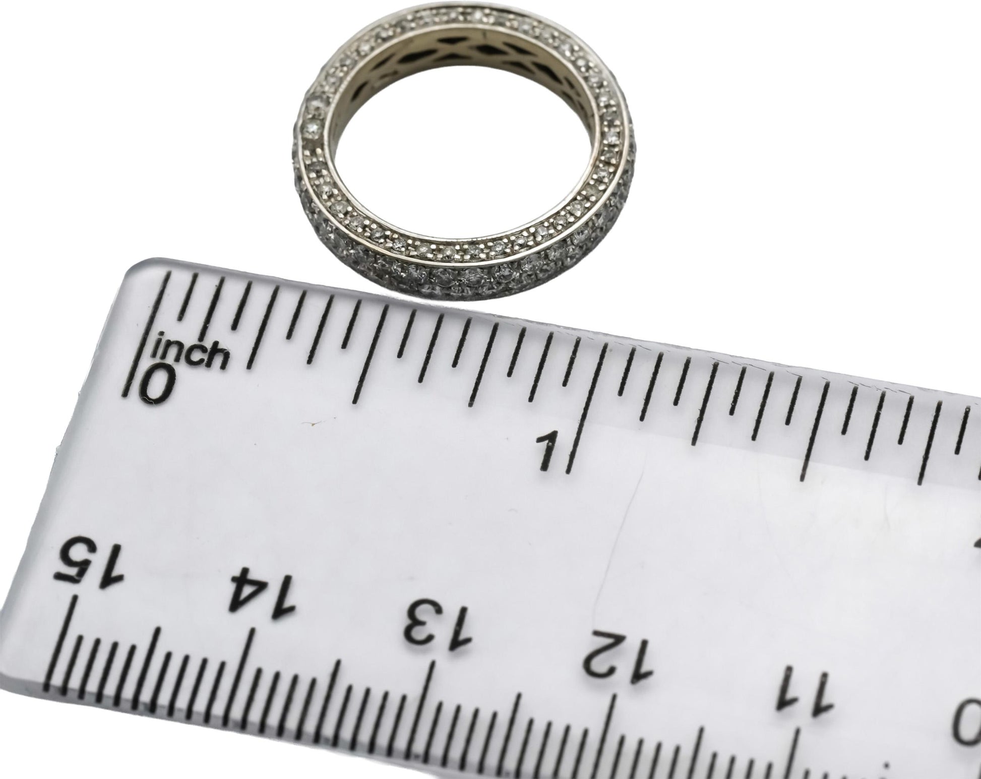 14k White Gold Round Diamond Eternity Band Ring 1.0CT Size 4