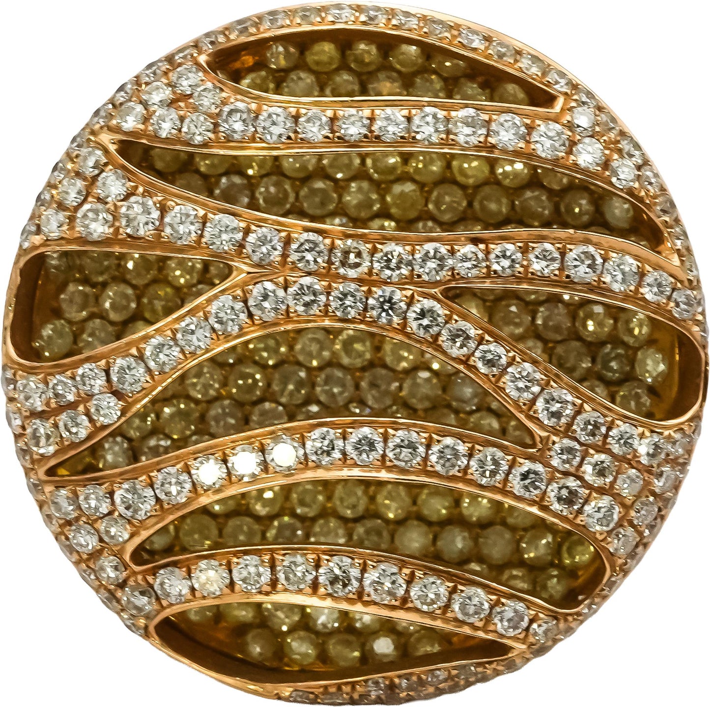 18k Rose Gold Round Diamond Pave Set Cocktail Ring 1.50CT Size 6.25