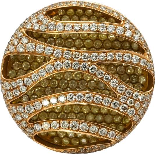 18k Rose Gold Round Diamond Pave Set Cocktail Ring 1.50CT Size 6.25
