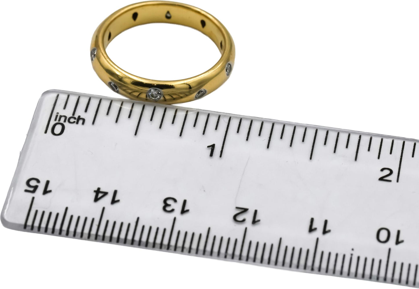 TIFFANY & CO. 18k Gold Platinum VS Diamond Etoile Band Ring 0.30CT Size 7.25