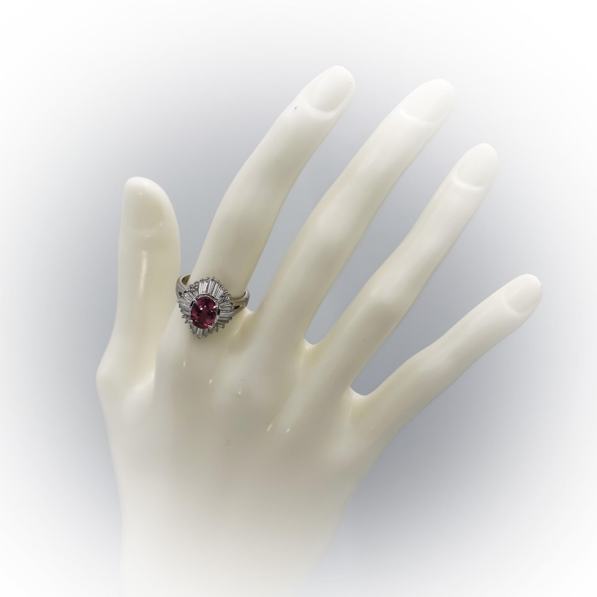 Platinum VS Diamond and Pink Spinel Cocktail Ring 3.15CT Size 6
