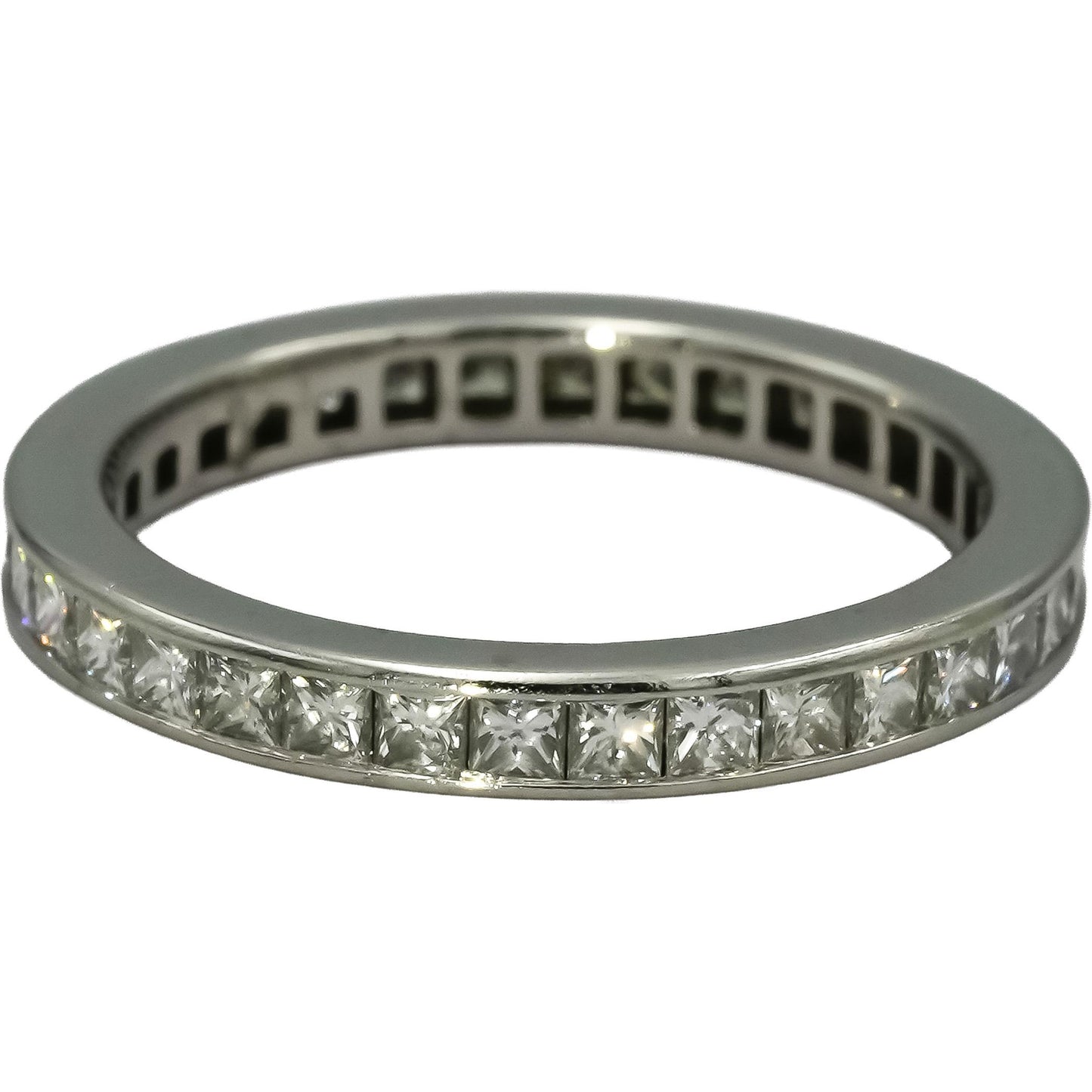 TIFFANY & CO. Platinum VS Diamond 2.6mm Eternity Band Ring .58CT Size 5