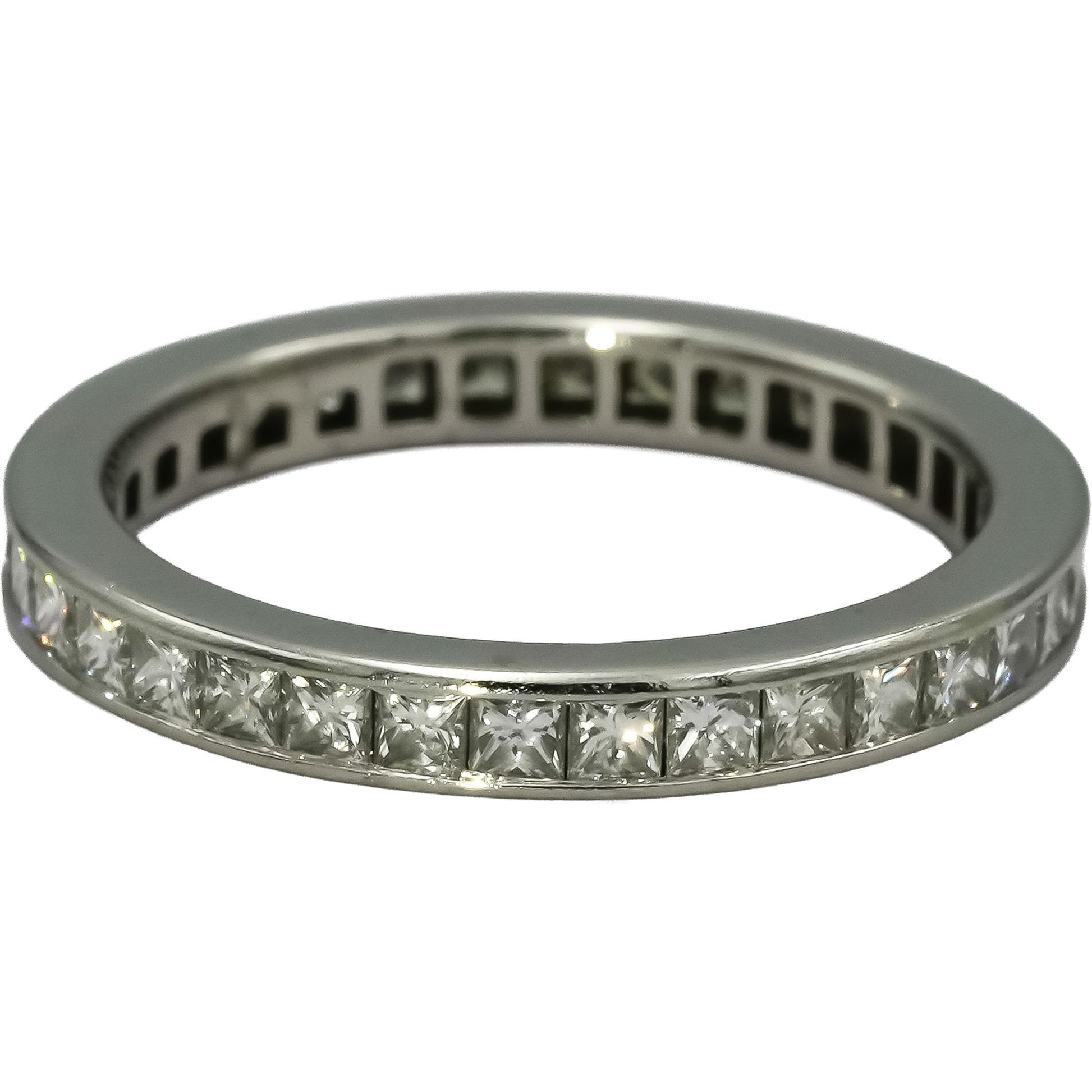 TIFFANY & CO. Platinum VS Diamond 2.6mm Eternity Band Ring .58CT Size 5
