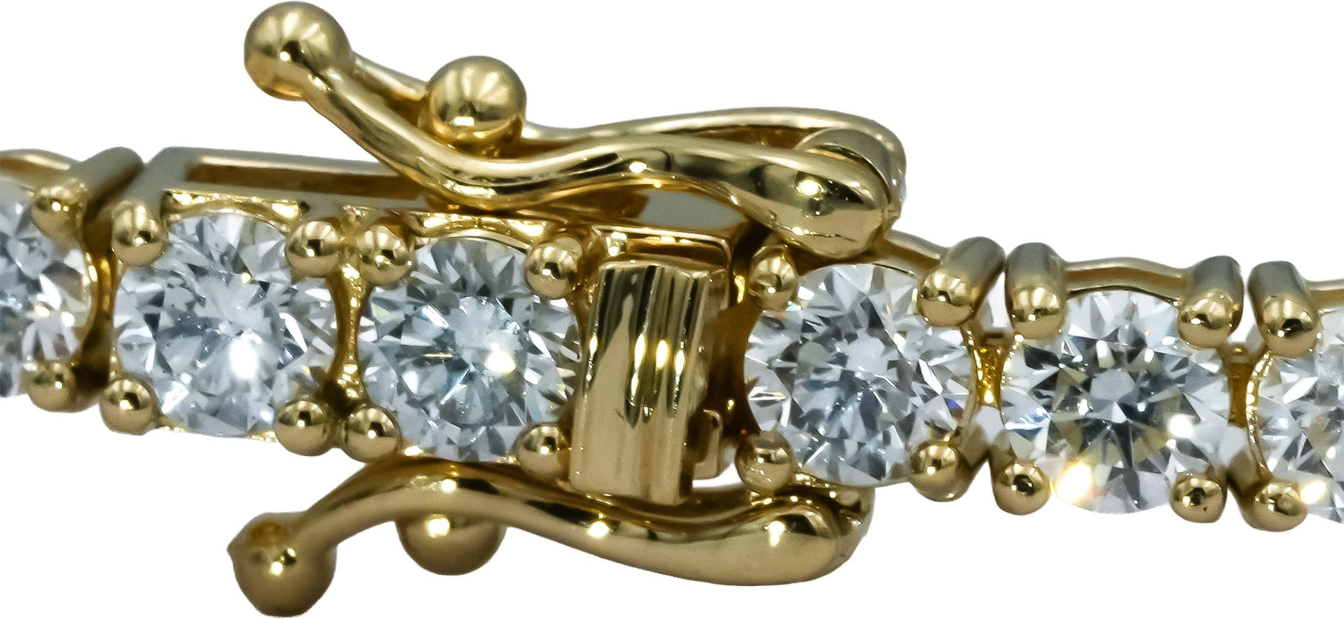 14k Yellow Gold VS Round Diamond Tennis Bracelet 8.51CT