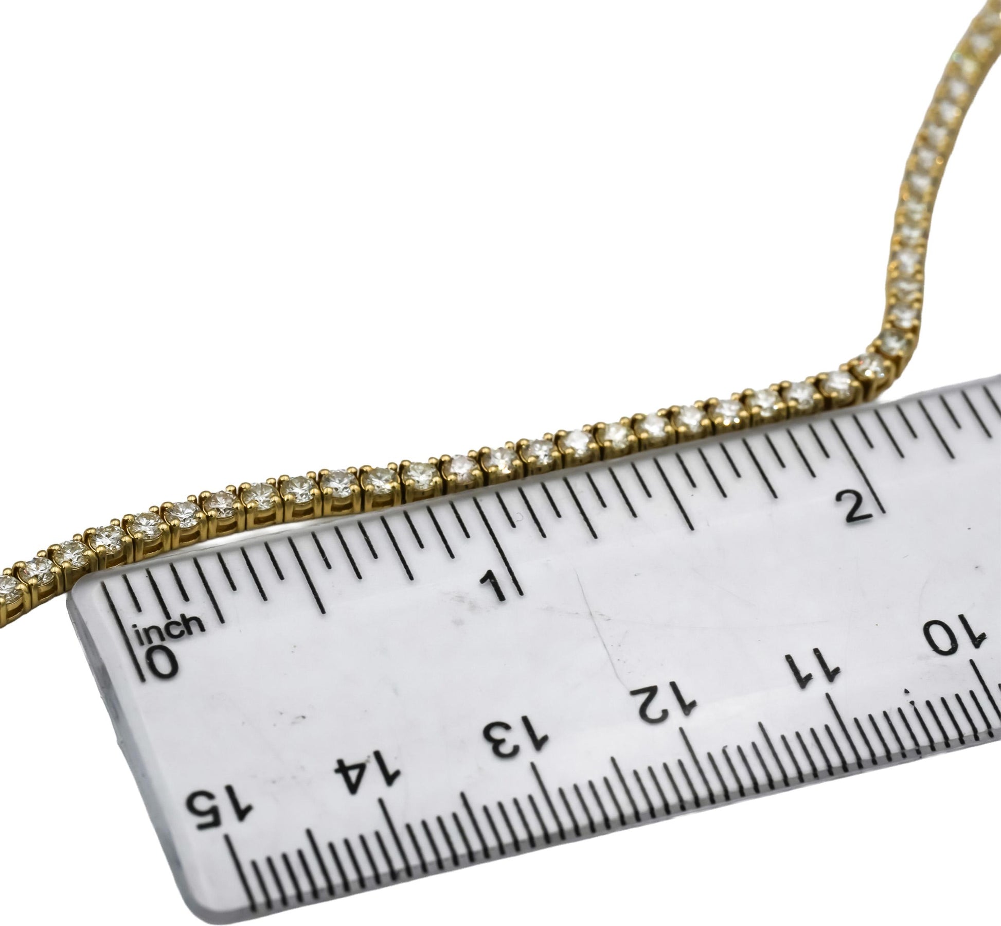 14k Yellow Gold VS Round Diamond Tennis Necklace 9.0CT