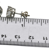 14k White Gold Round Cut Diamond Screw Back Stud Earrings 4.03CT