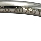 TIFFANY & CO. 18k White Gold Diamond T Band Ring 0.18CT Size 5.5 w/ Pouch
