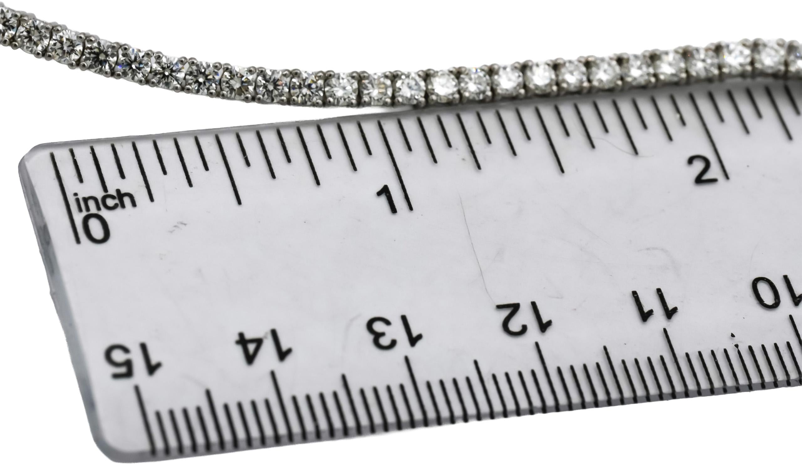 14k White Gold VS Round Lab-Grown Diamond Tennis Necklace 10.83CT