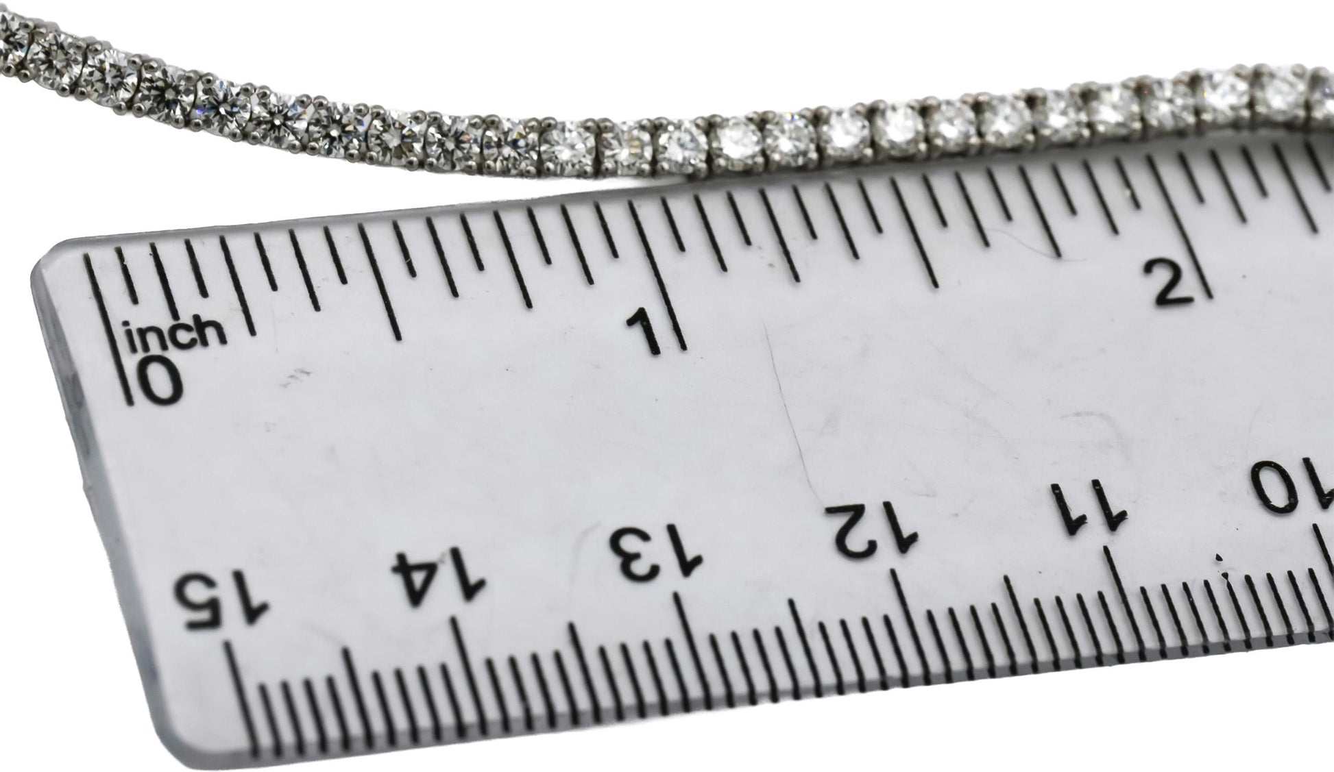 14k White Gold VS Round Lab-Grown Diamond Tennis Necklace 10.83CT