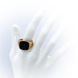 EFFY 14k Yellow Gold Cabochon Black Onyx Ring Size 9.25