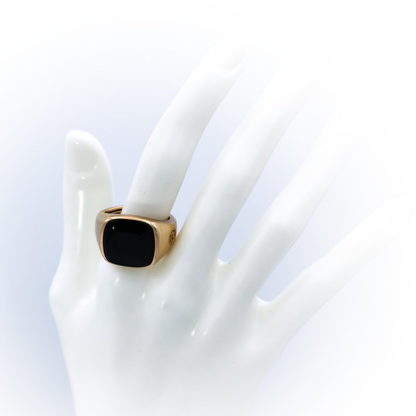 EFFY 14k Yellow Gold Cabochon Black Onyx Ring Size 9.25