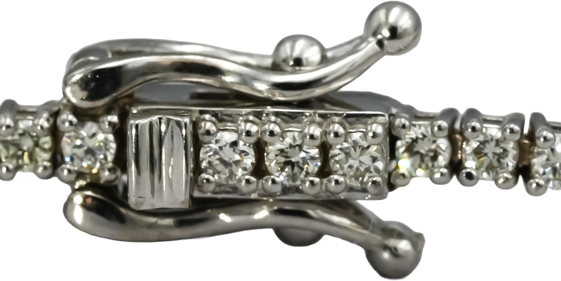 14k White Gold VS Round Diamond Tennis Bracelet 1.58CT