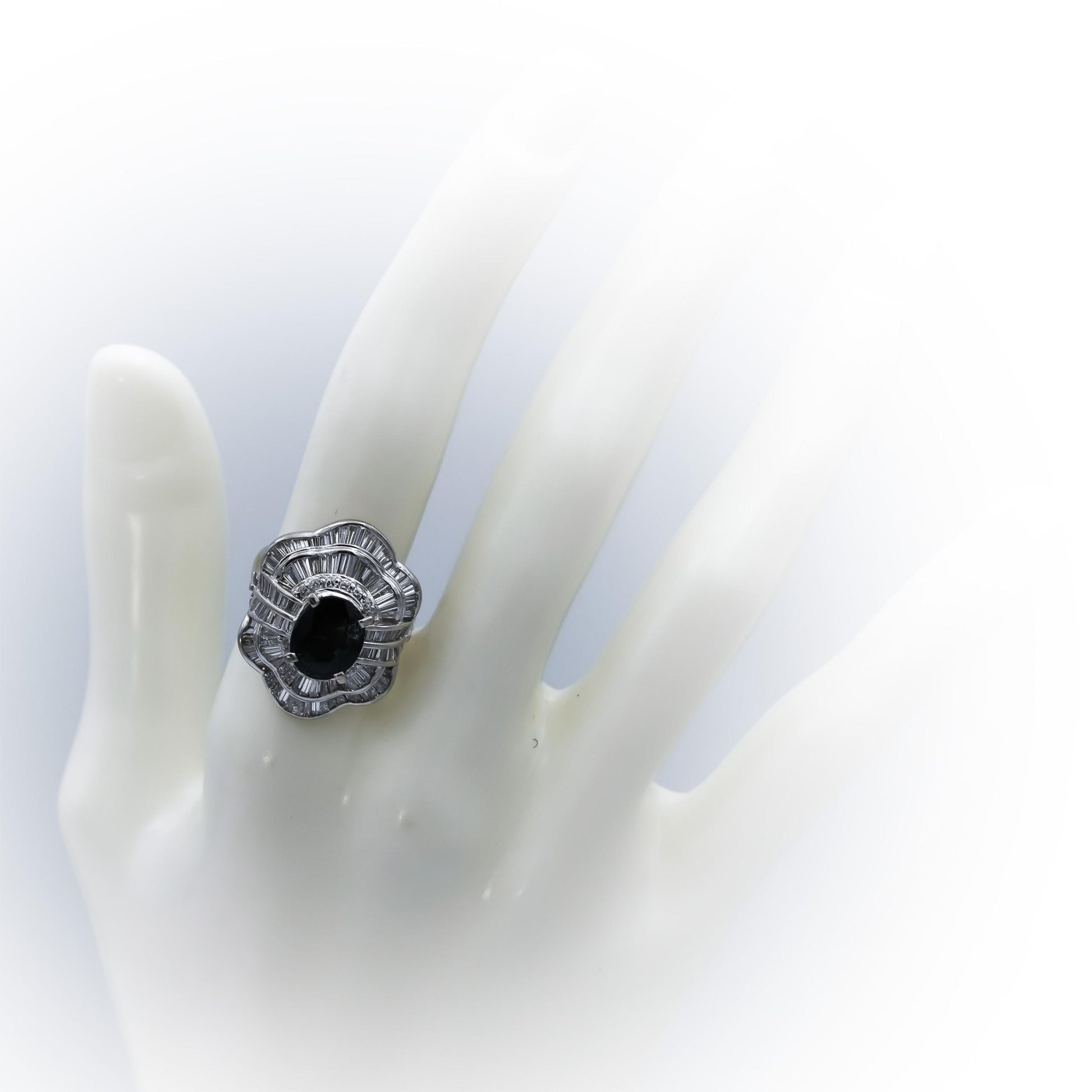 Platinum VS Diamond and Sapphire Cocktail Ring 3.87CT Size 6
