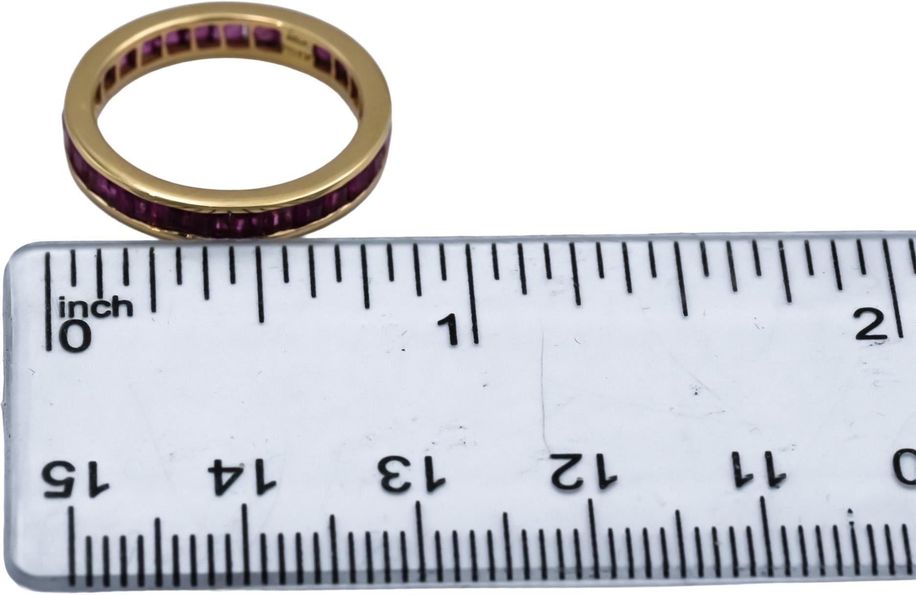 14k Yellow Gold Channel Set Ruby Eternity Band Ring 1.25CT Size 6