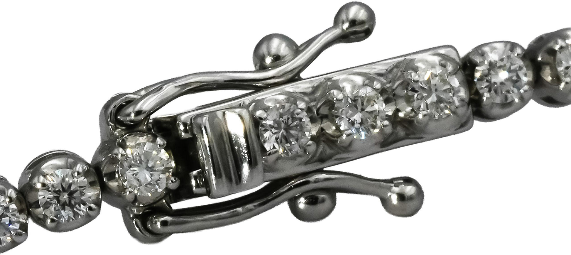 14k White Gold Round Diamond Tennis Bracelet 1.75CT 67 Pieces