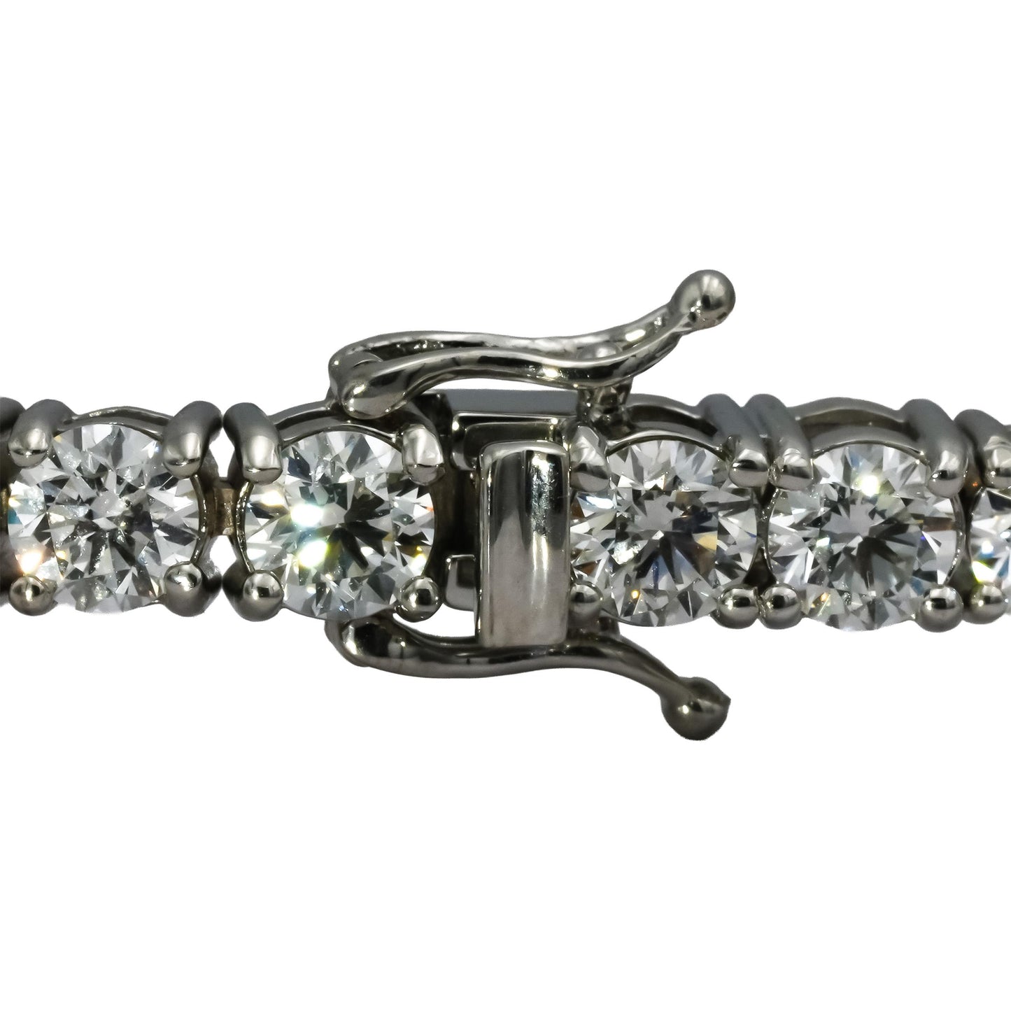 GIA 18k White Gold VS1-SI1/D-H Diamond Tennis Bracelet 13.94CT 34 Stones