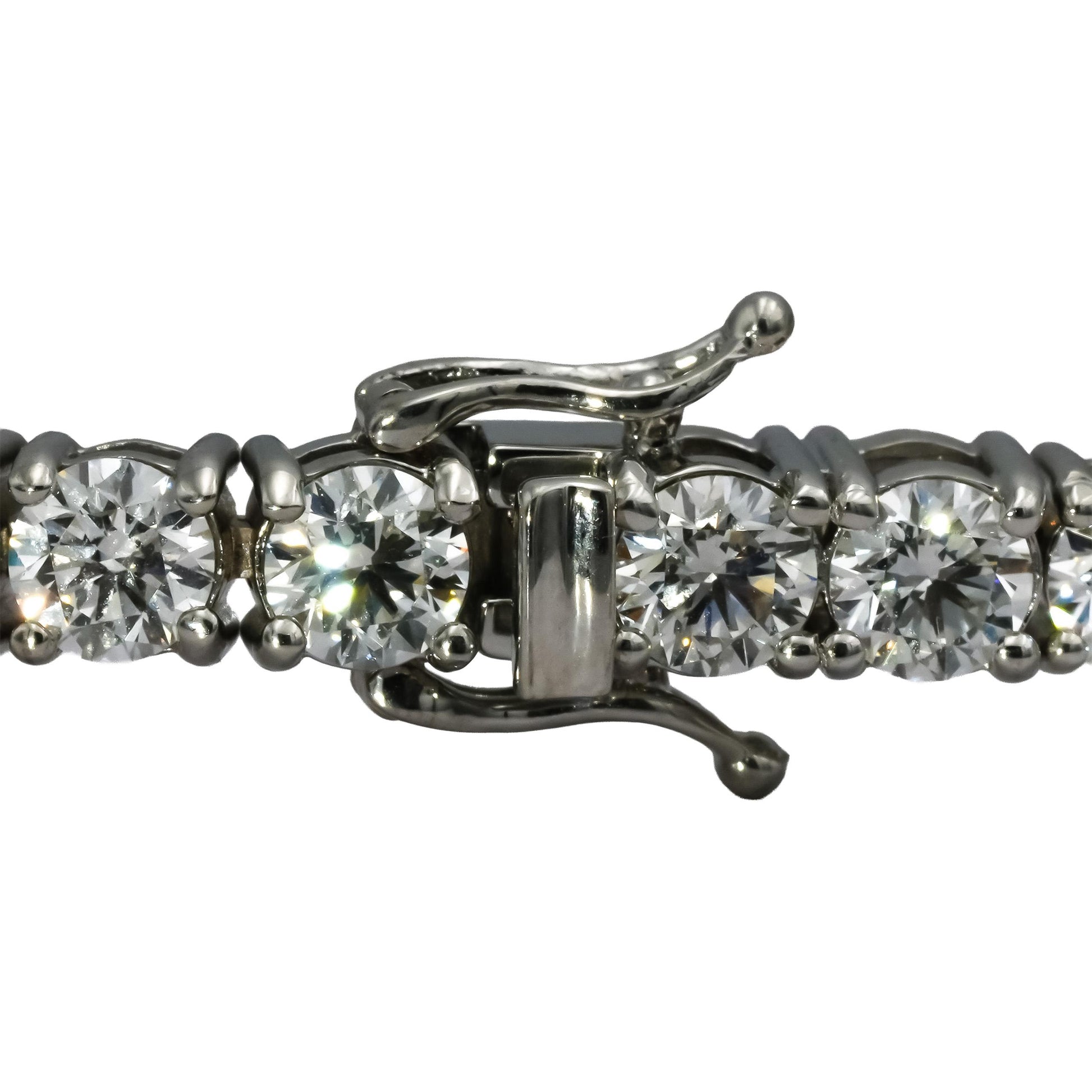 GIA 18k White Gold VS1-SI1/D-H Diamond Tennis Bracelet 13.94CT 34 Stones