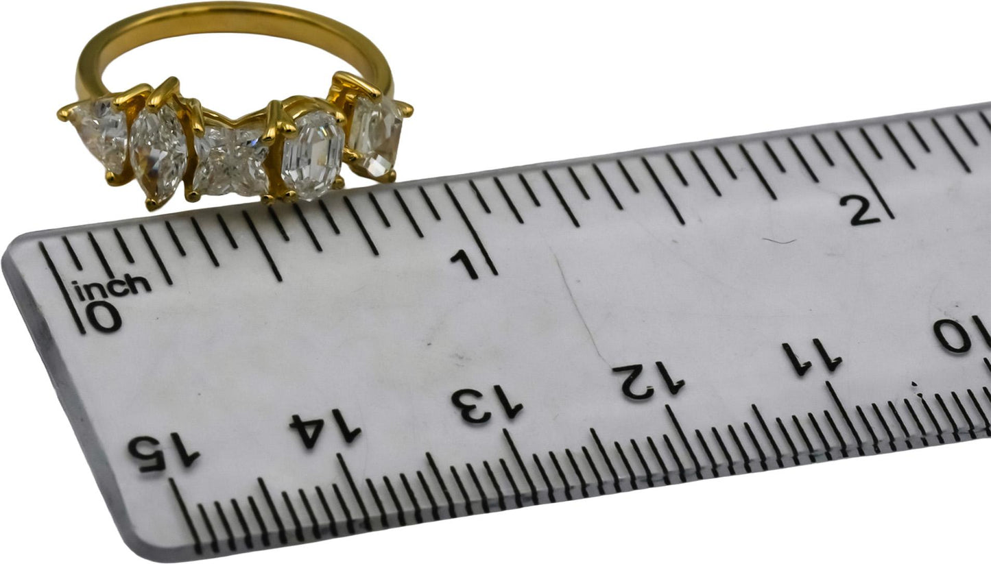 14k Yellow Gold VS Mixed Cut Diamonds Five Stone Ring 2.02CT Size 6
