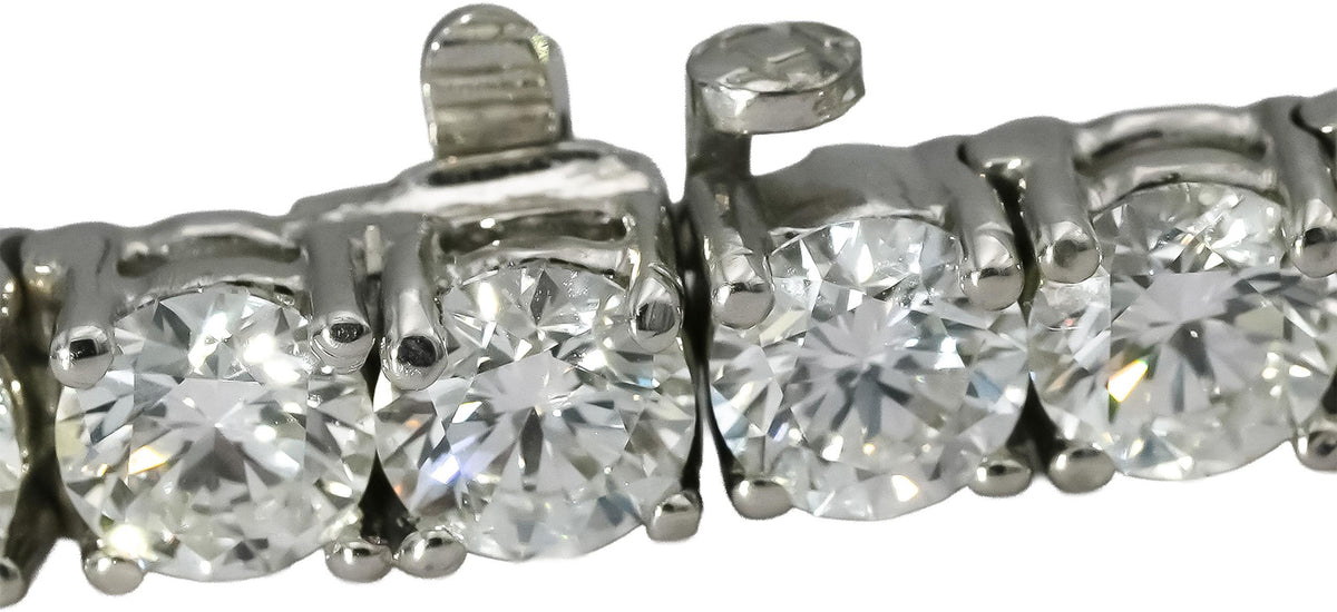 GIA Certified 14k White Gold VS1-VS2/E-F Natural Diamond Tennis Bracelet 18.96CT