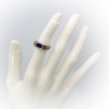 Platinum & 18k Gold Vivid Medium Blue Sapphire Solitaire Ring 1.25CT Size 4.75