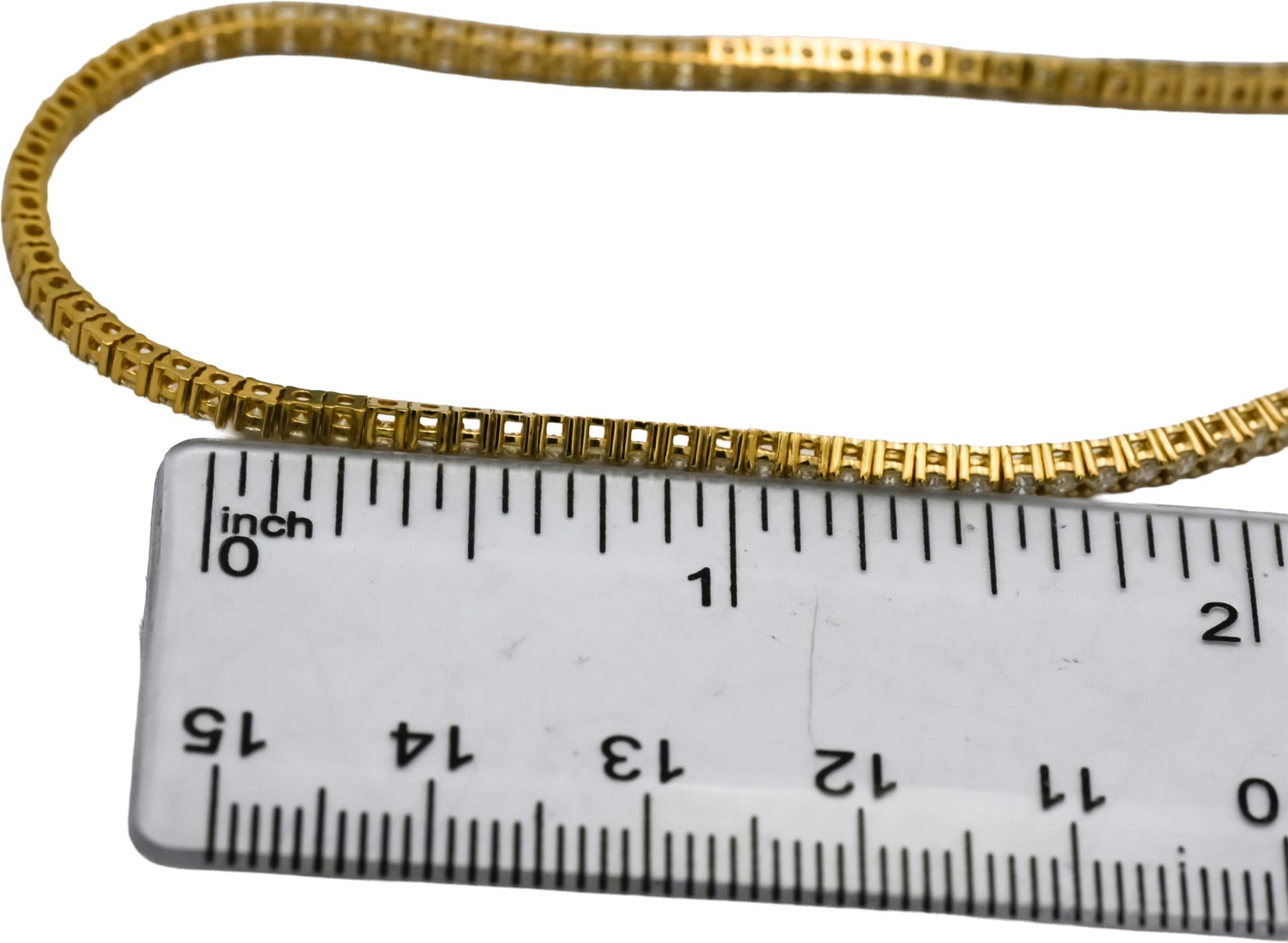 14k Yellow Gold VS Round Natural Diamond Tennis Necklace 5.42CT