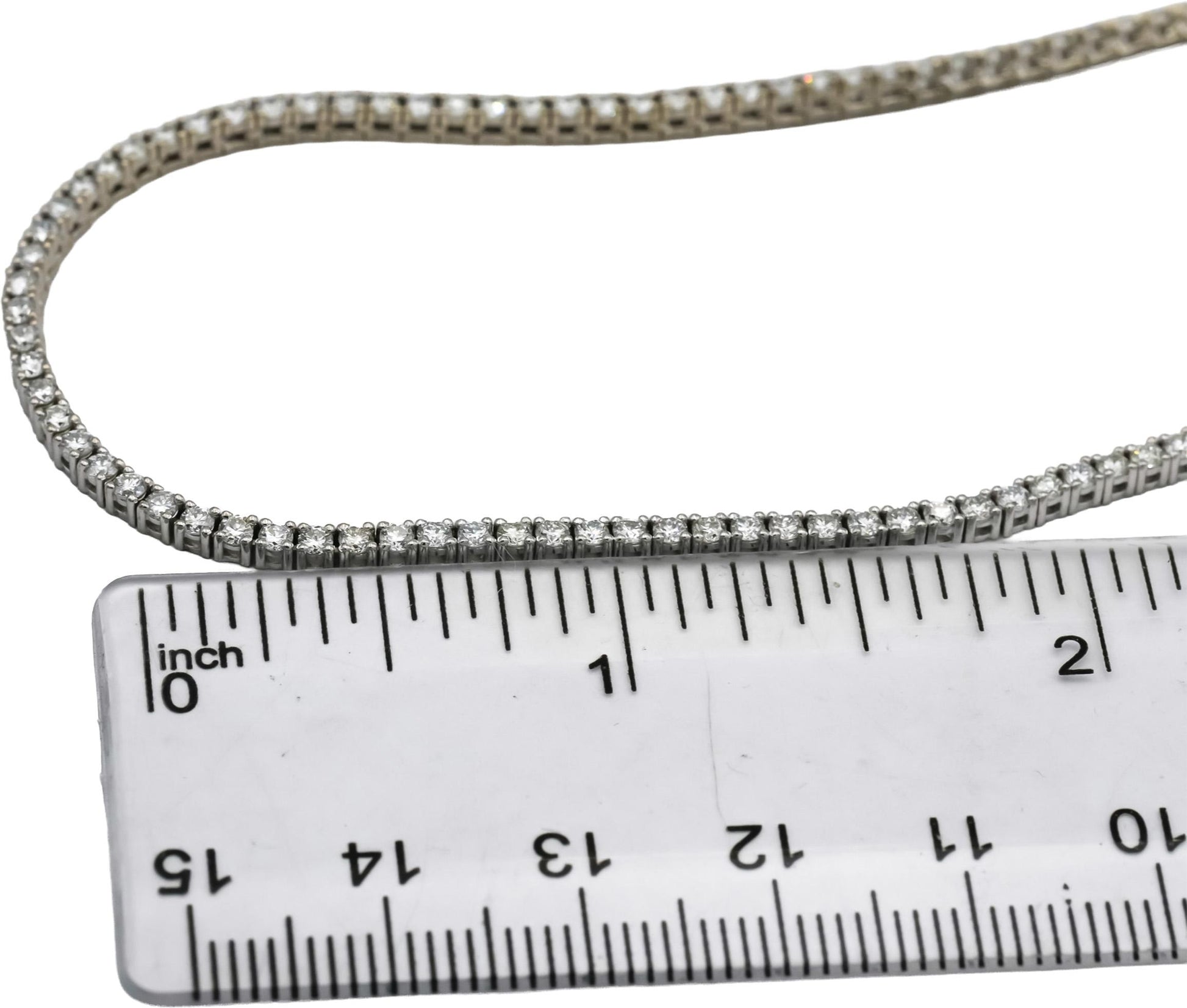 14k White Gold VS Round Natural Diamond Tennis Necklace 5.44CT