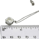 18k White Gold Lab-Grown Asscher Cut Diamond Solitaire Pendant Necklace 3.05CT