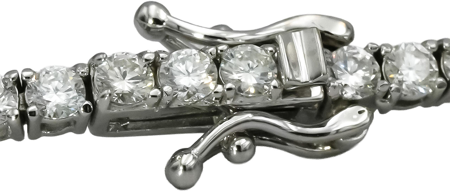 14k White Gold VS Round Natural Diamond Tennis Bracelet 3.45CT