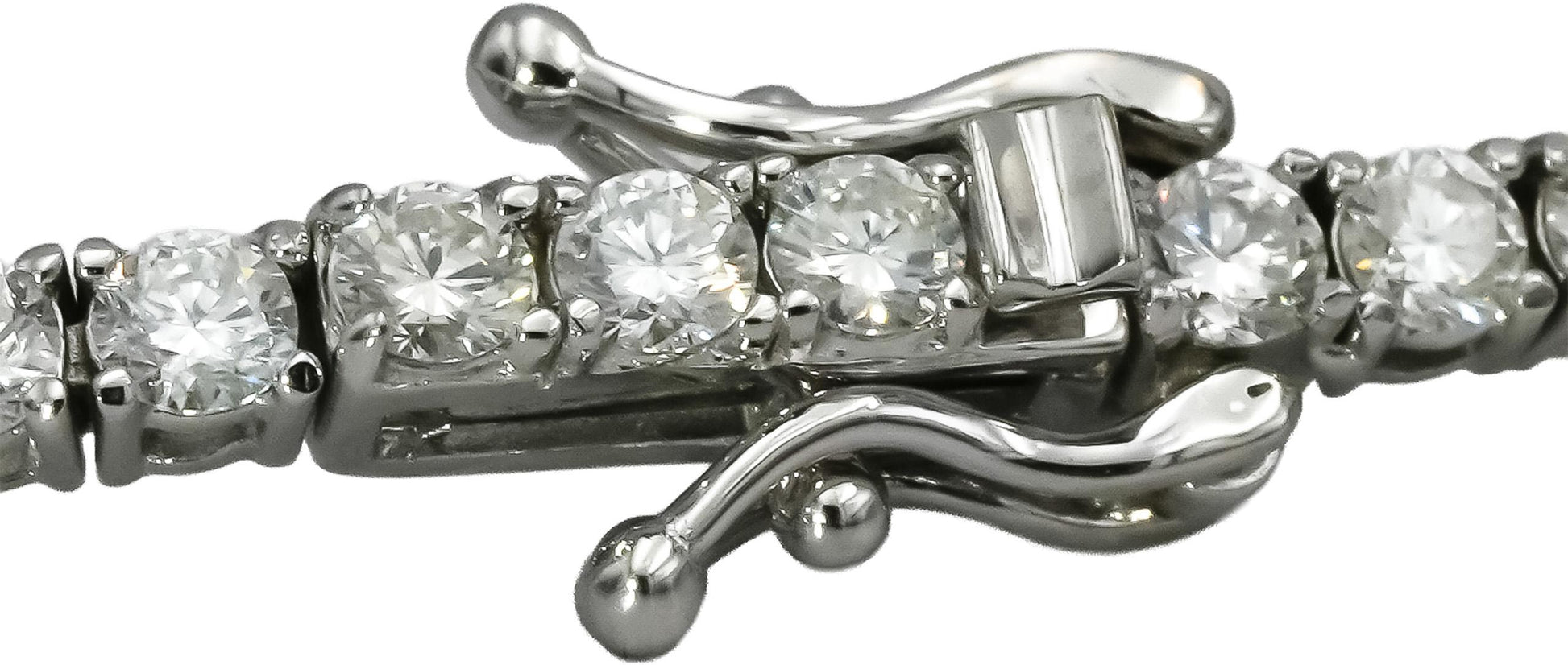 14k White Gold VS Round Natural Diamond Tennis Bracelet 3.45CT