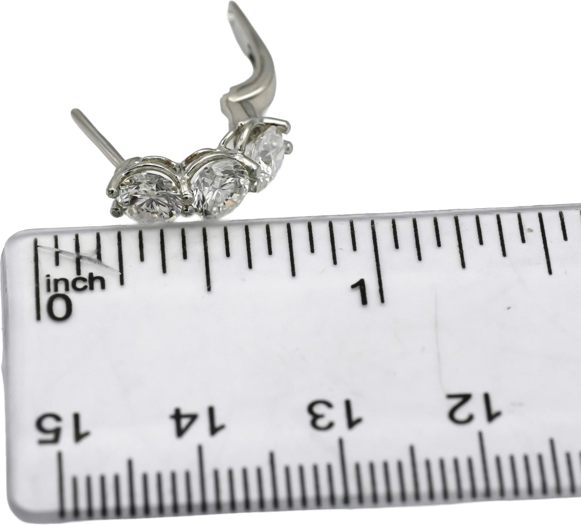Platinum VS Round Lab-Grown Diamond Huggie Earrings 3.12CT