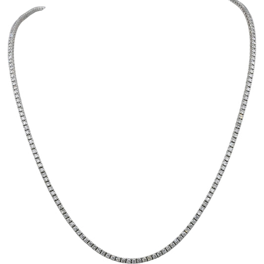 14k White Gold VS Round Natural Diamond Tennis Necklace 5.16CT