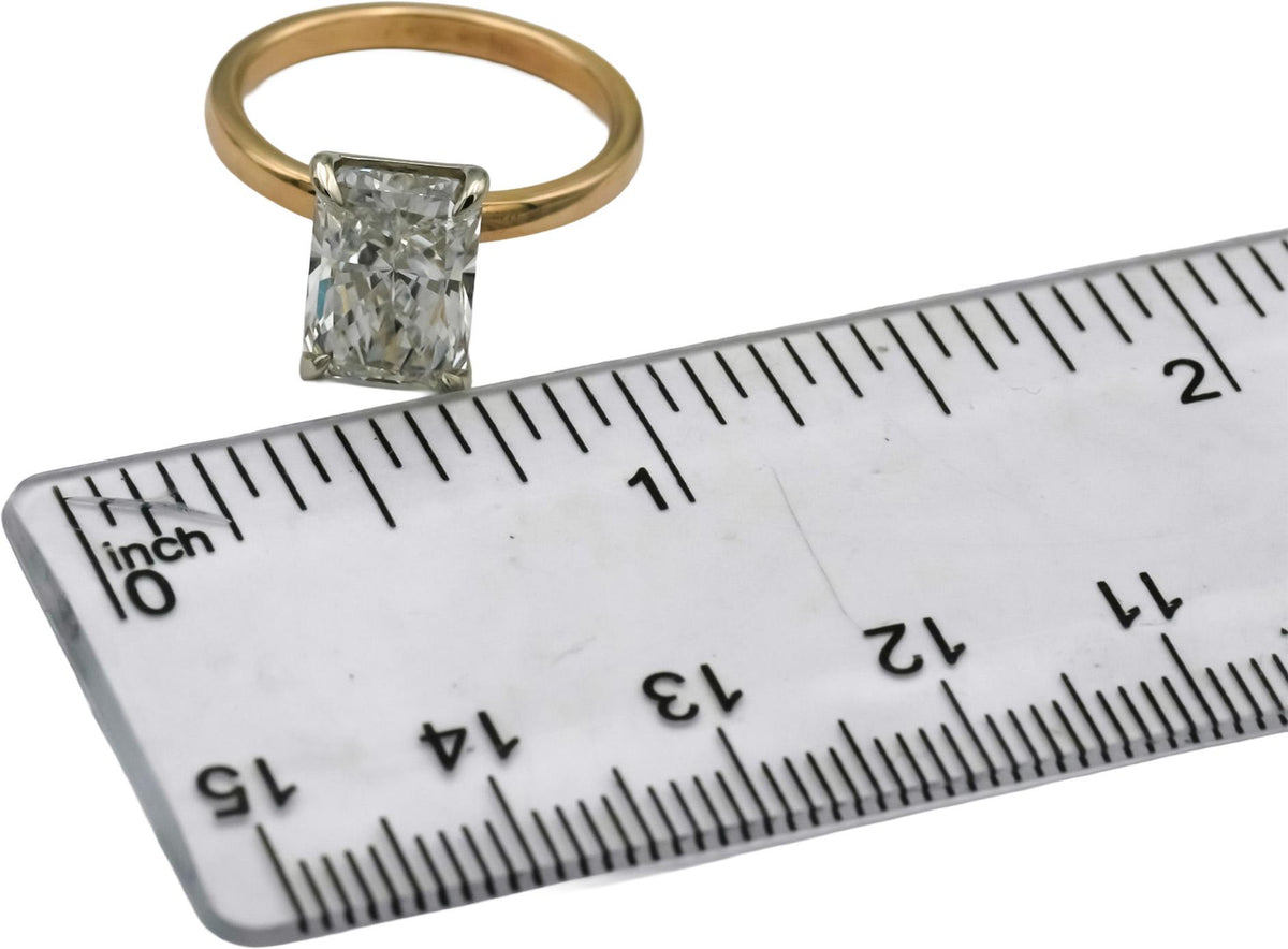 IGI 14k Yellow Gold VS1/G Radiant Lab-Grown Diamond Ring 2.96CT Size 5.75