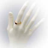 EFFY 14k Yellow Gold Emerald Cut Ruby Solitaire Ring 0.50CT Size 6.75