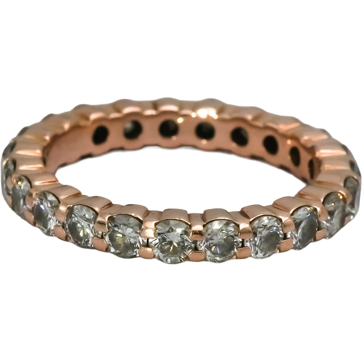 14k Rose Gold Round Natural Diamond Eternity Band Ring 2.50CT Size 8