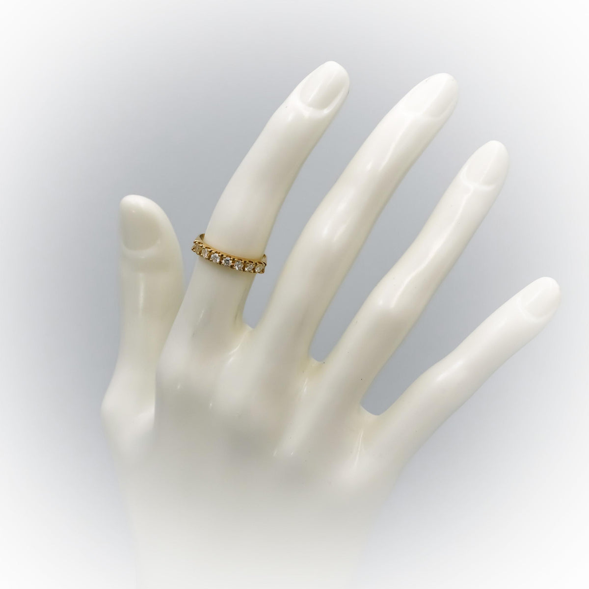 18k Yellow Gold Round Diamond Band Ring 0.35CT Size 5.75