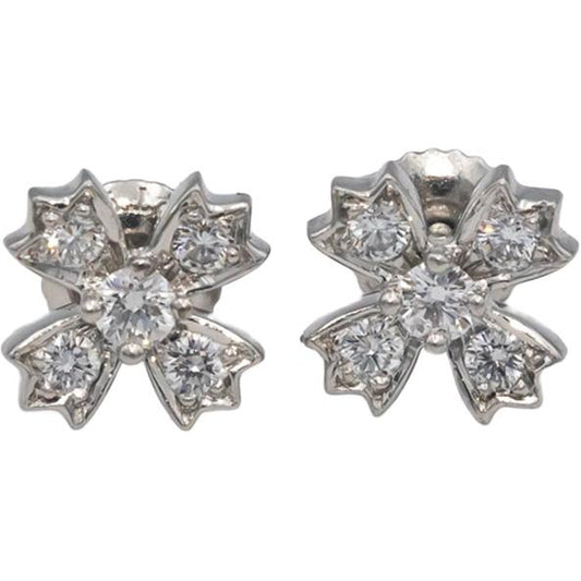 Tiffany & Co. Platinum Jewelry 0.26CT Diamond Screw Back Stud Earrings