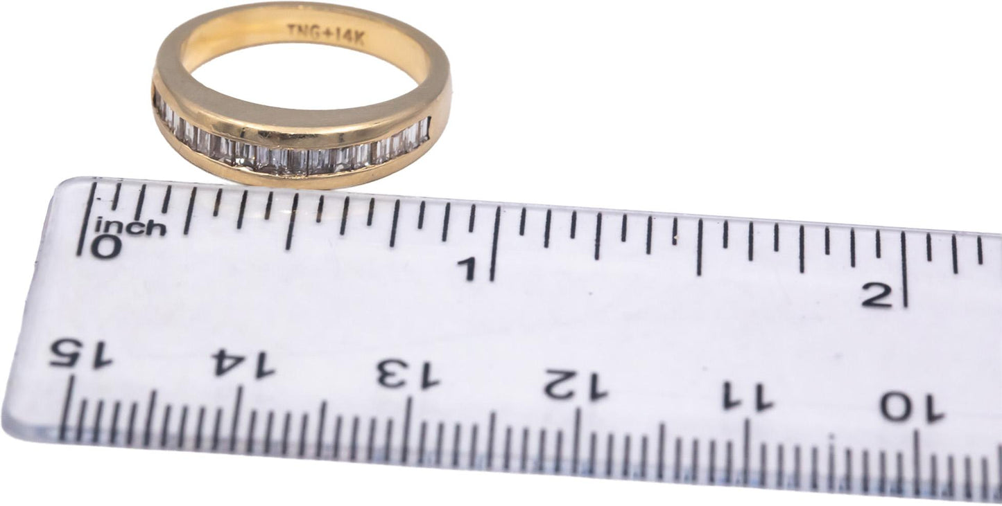 14k Yellow Gold 0.50CT VS Baguette Cut Diamond Band Ring Size 5.75